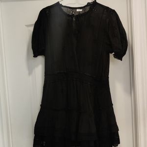 Sunday Best Black puff sleeve Dress